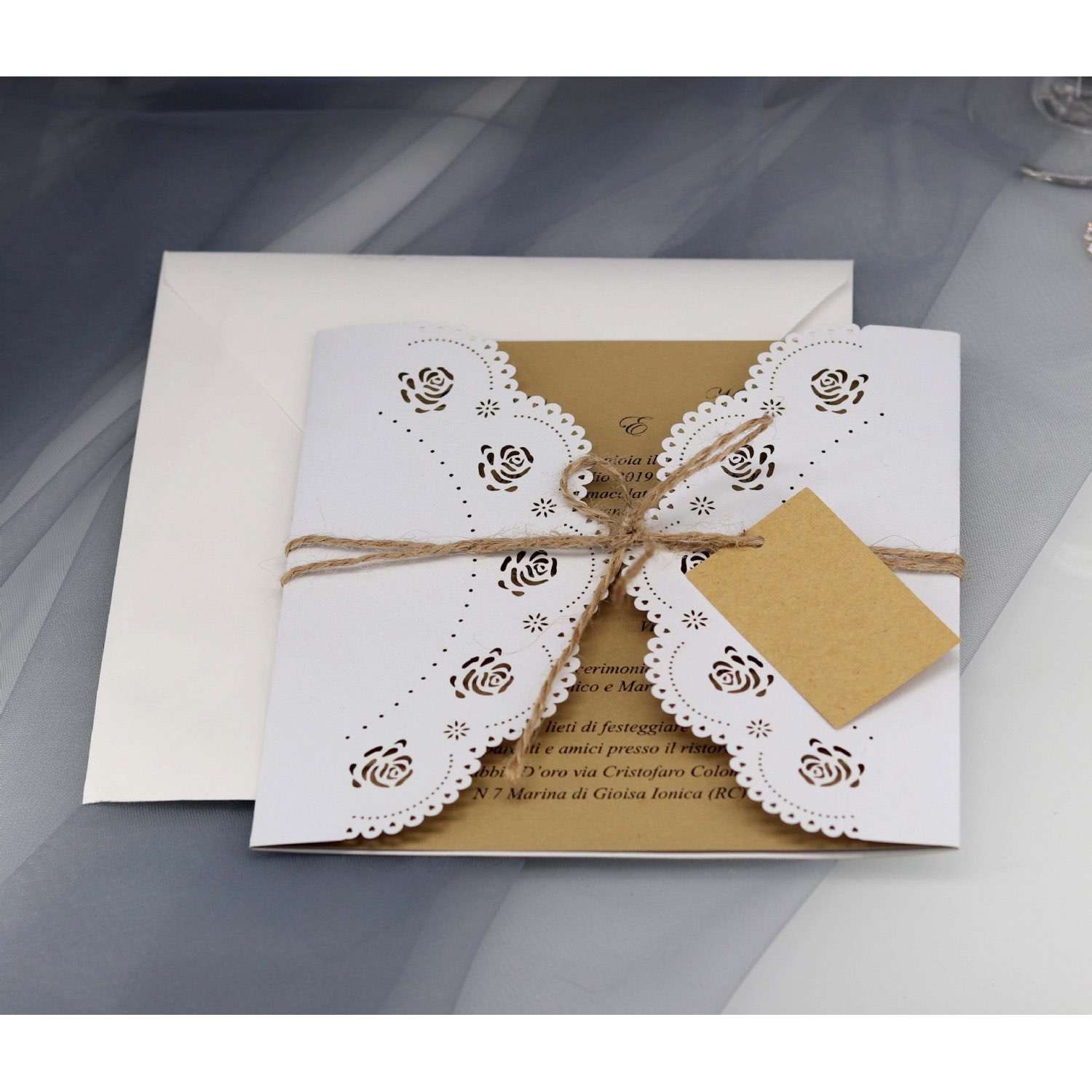 Vellum Paper Elegant Invitation Wedding Supplies Laser Cut Card